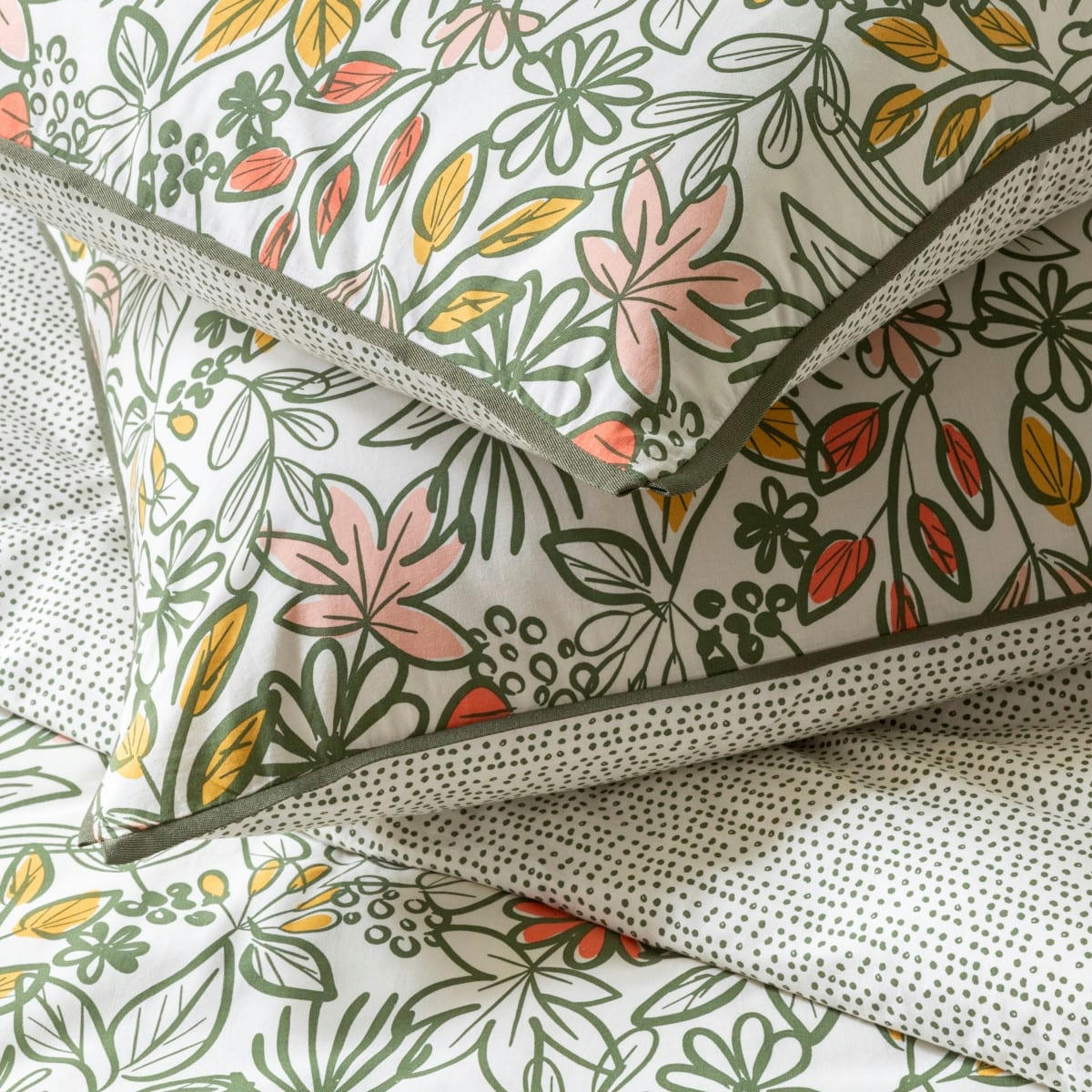 NARCISSE - Parure de lit 2 personnes coton  imprimé multico 260x240cm