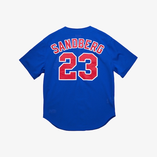 Ryne Sandberg Chicago Cubs  Cooperstown Collection 1997 Mesh Batting Practice Button-Up Jersey - Royal