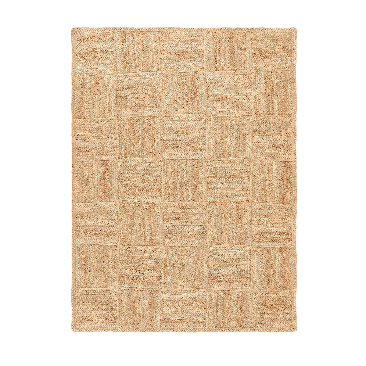 Tapis tissage carreaux en jute, Mulfier