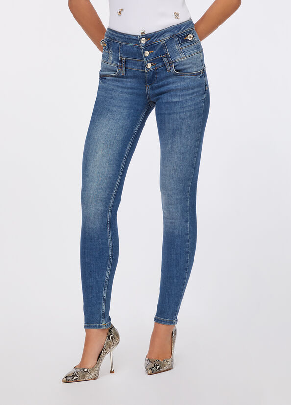Jeans skinny a vita alta
