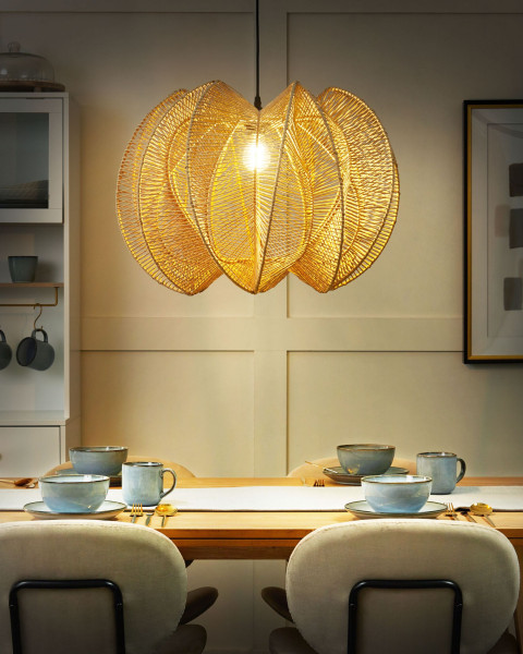 Pleciona lampa wisząca naturalna boho