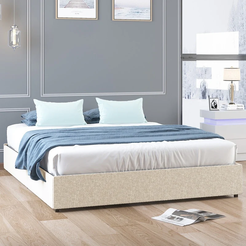 Mixoy Platform Bed Frame with Storage Drawers & Slat Support