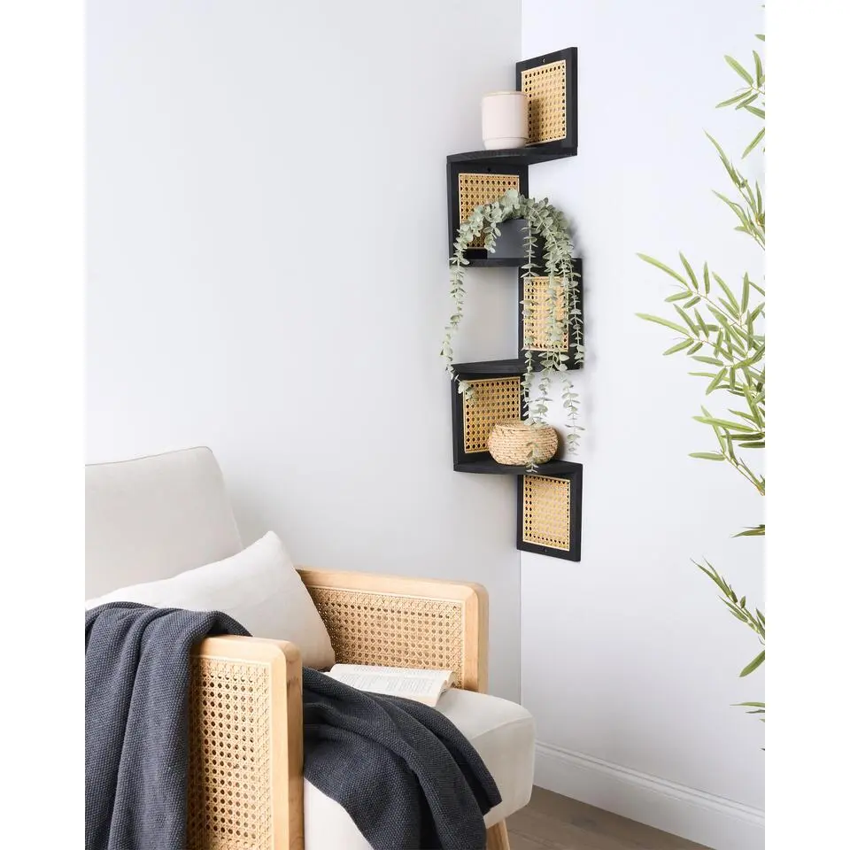 ALDER - Boekenkast - Licht hout/Zwart - Glasvezel