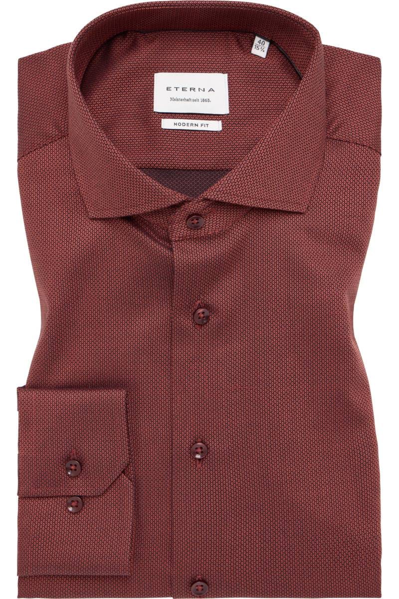 ETERNA Modern Fit Hemd orange, Strukturiert