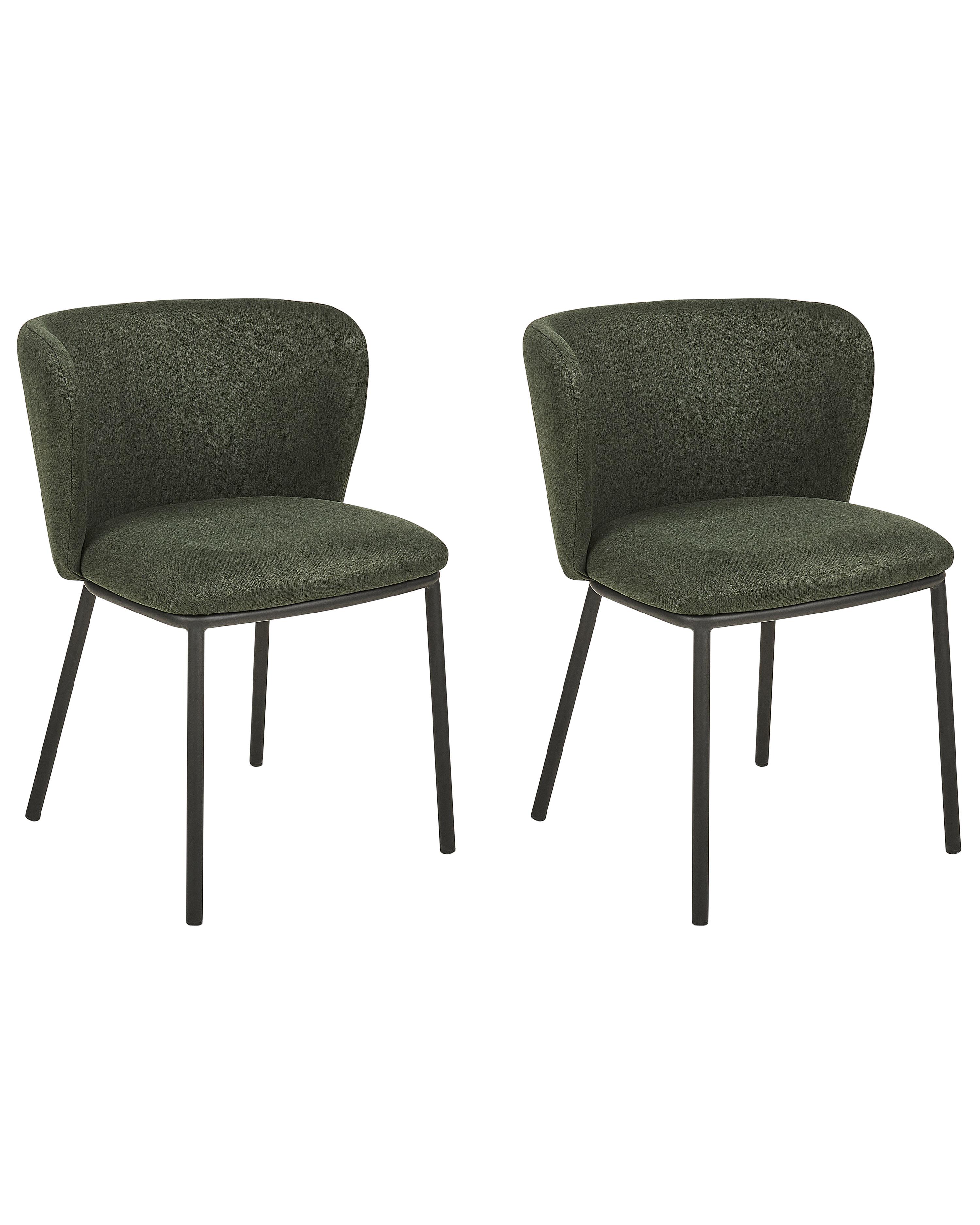 Set of 2 Bar Chairs MINA Dark Green