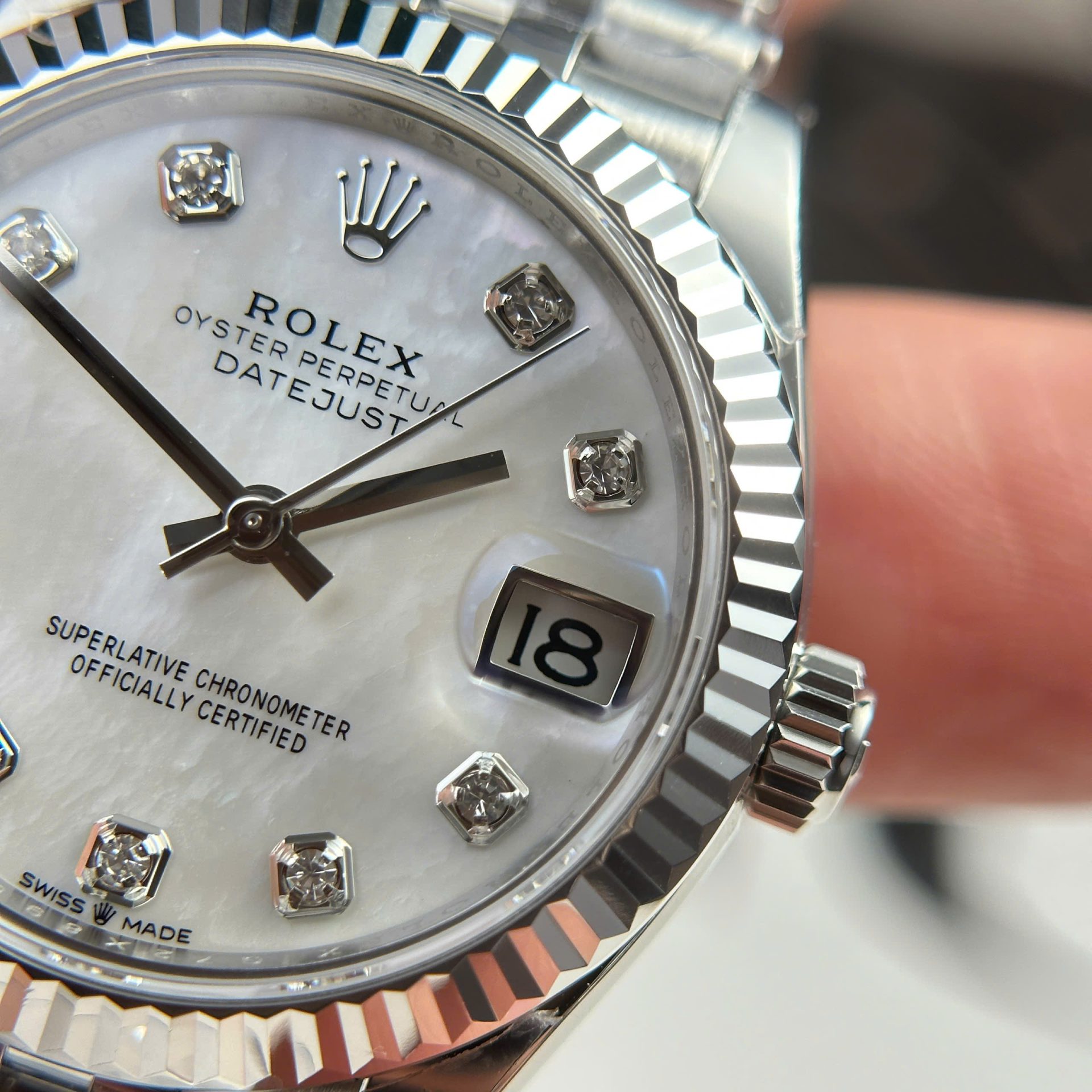 Rolex Datejust 316L Steel MOP Dial CZ Diamonds 31mm Jub THBF Replica