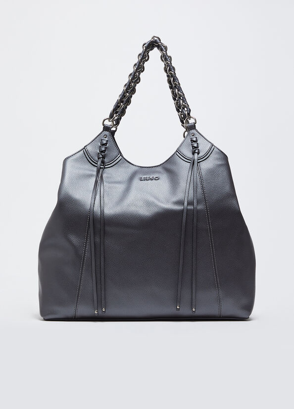 Shopping bag grande con tracolla