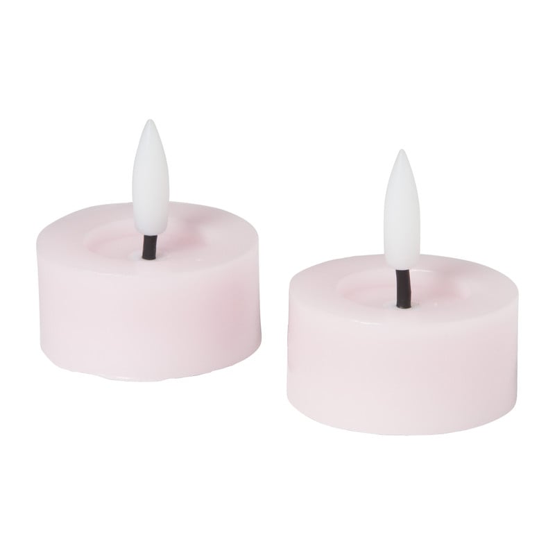 LED waxinelichten - roze - set van 2
