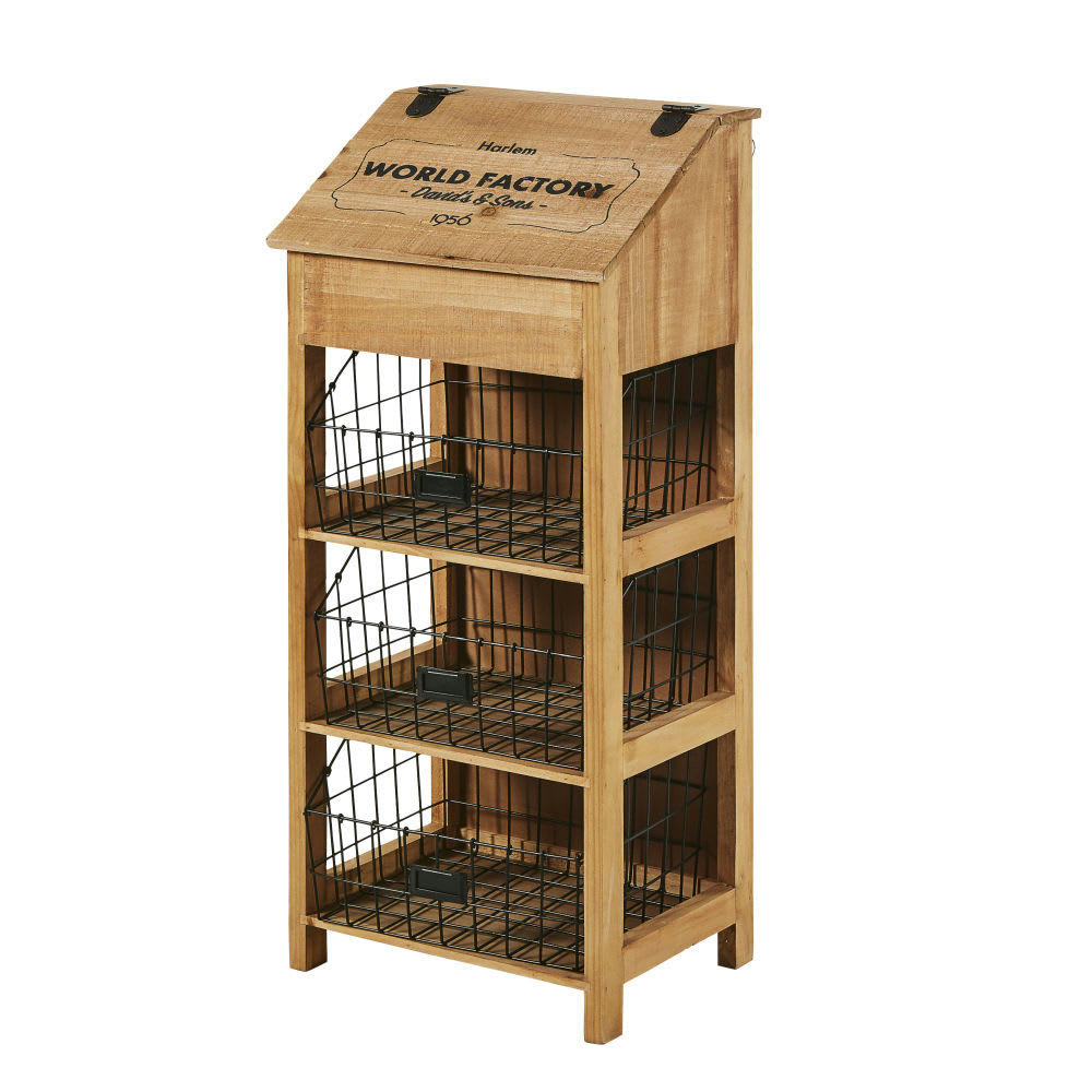 WORLD FACTORY - Etagère 3 paniers en métal noir