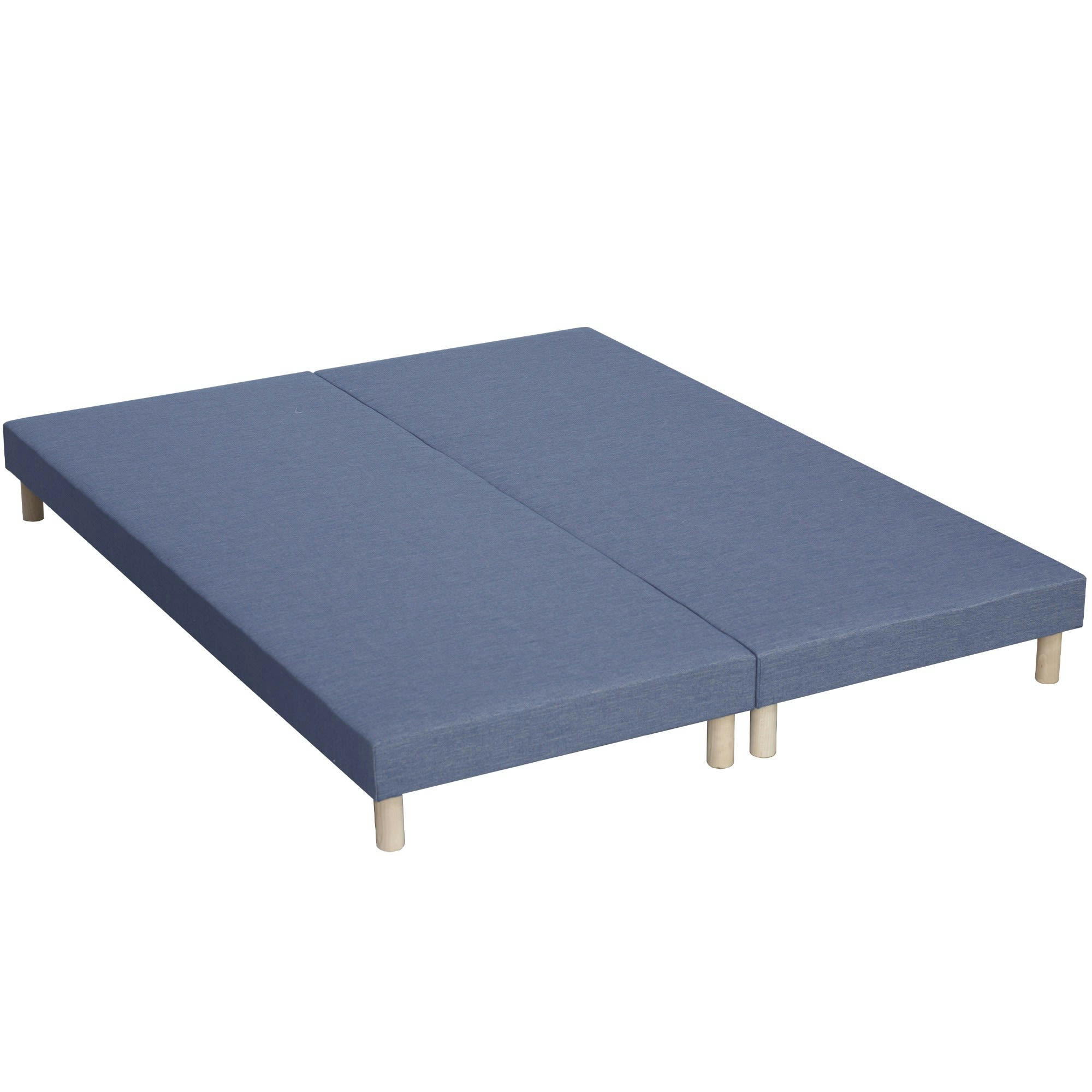 SOMMIER TAPISSIER - Sommier tapissier bleu denim 2x80x200