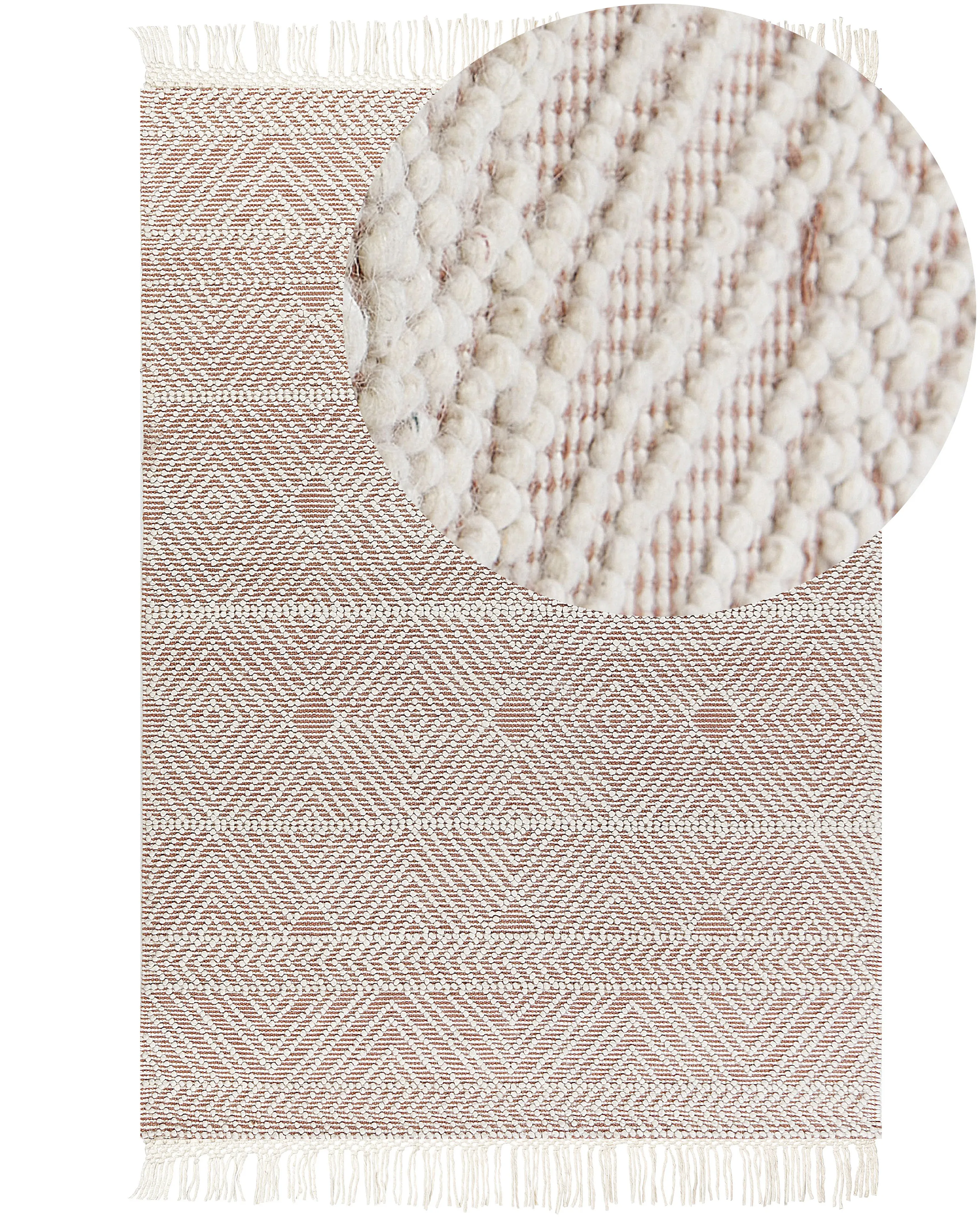 Rug KESTEL Brown Beige 160 x 230 cm Wool