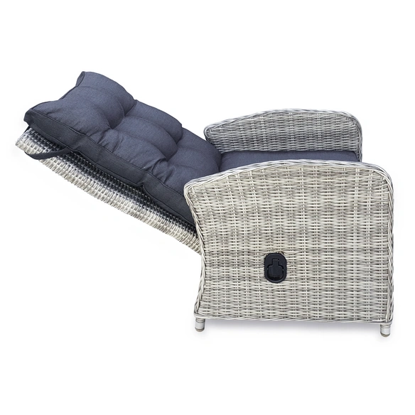 Dining-Lounge, 4 Sitzplätze, Polyrattan/Aluminium/Polyester/Glas, inkl. Auflagen