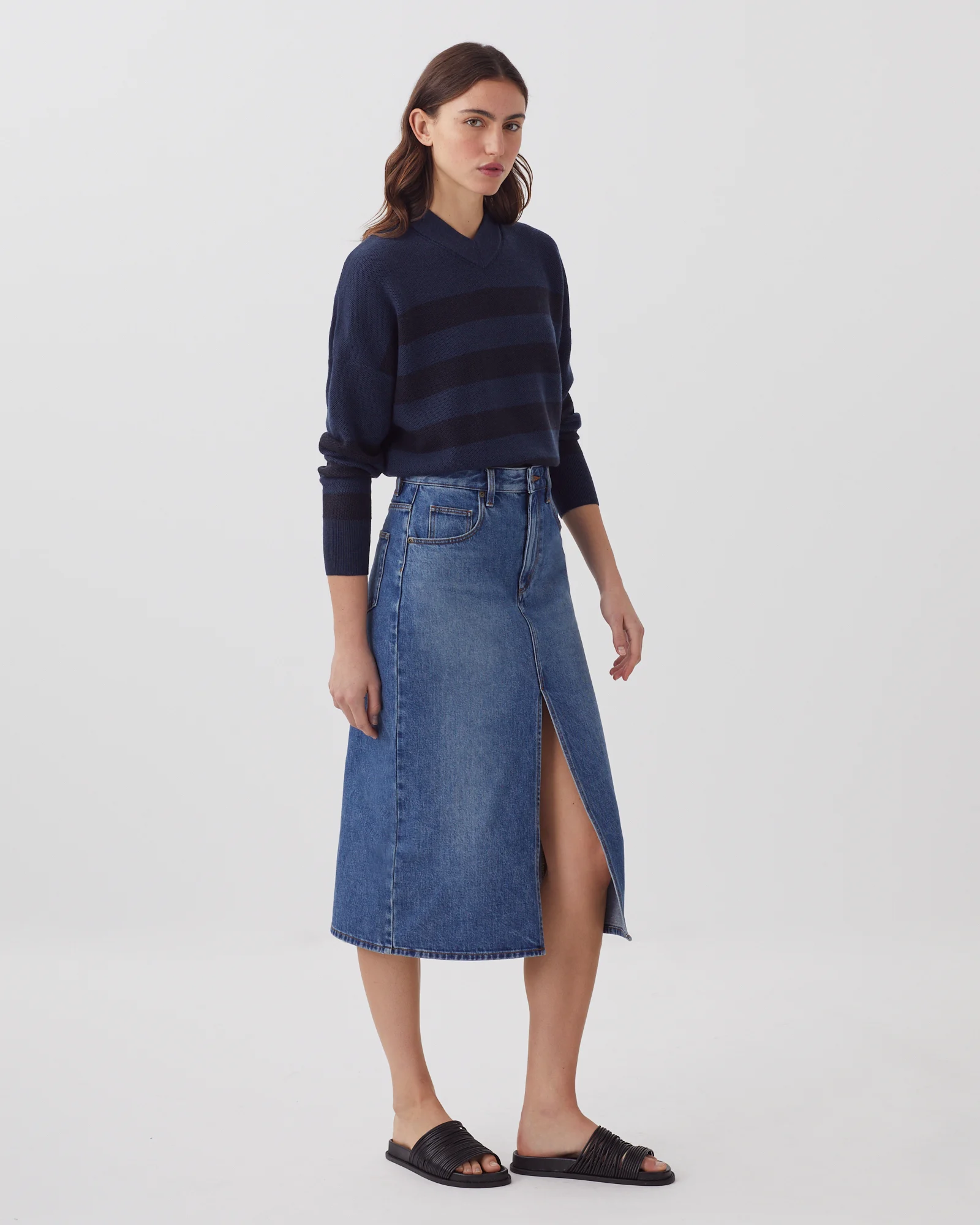 Jupe midi en denim