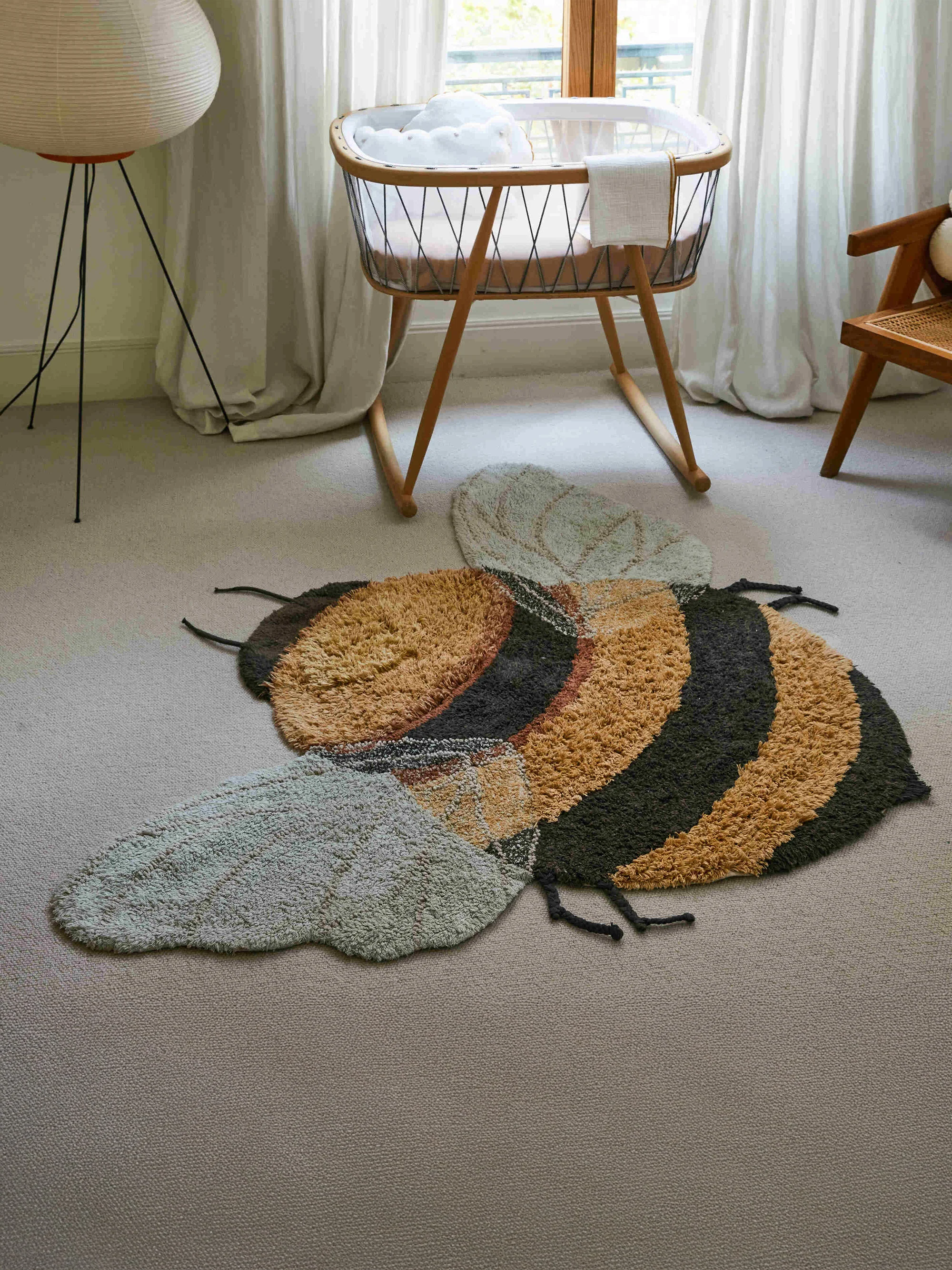 Waschbarer Kinderteppich Bee