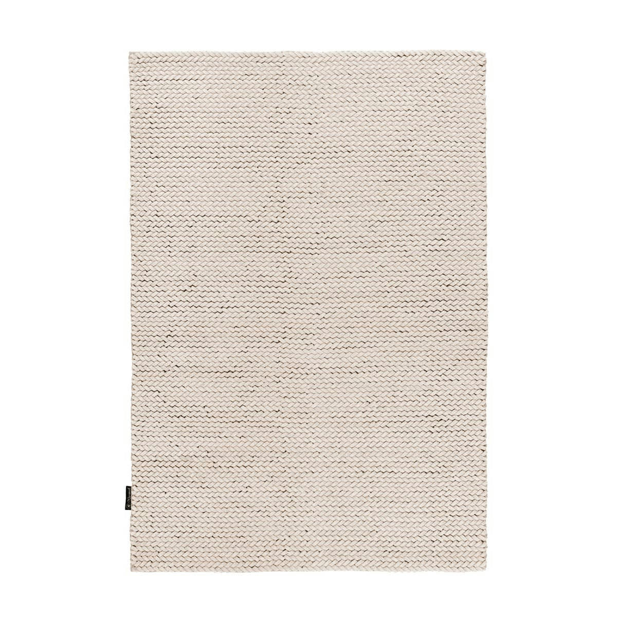 BORY - Tapis tressé main en Laine Beige 80x150 cm