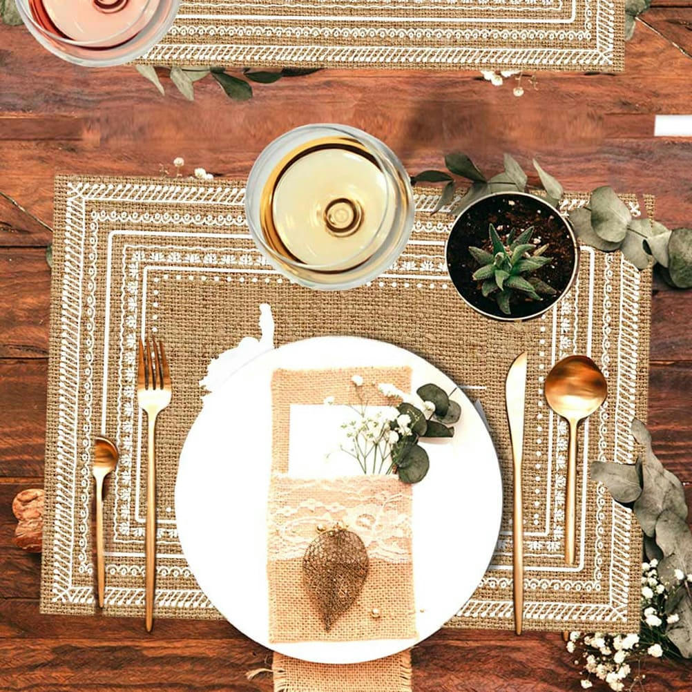 CORSICA - Set de table rectangulaire en toile de jute 42x30