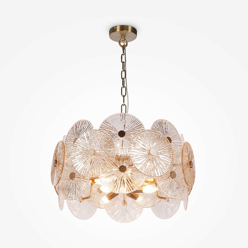 Suspension rétro en verre - forme soleil stylisé YUMA