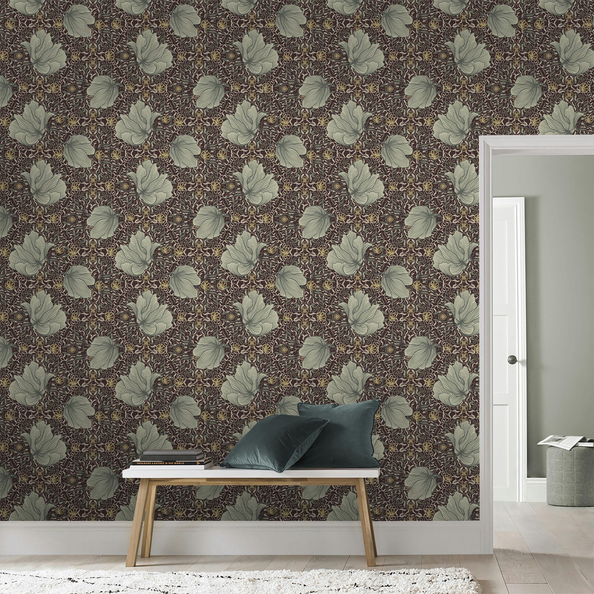 - papier peint grande fleur vayen 1005x52cm