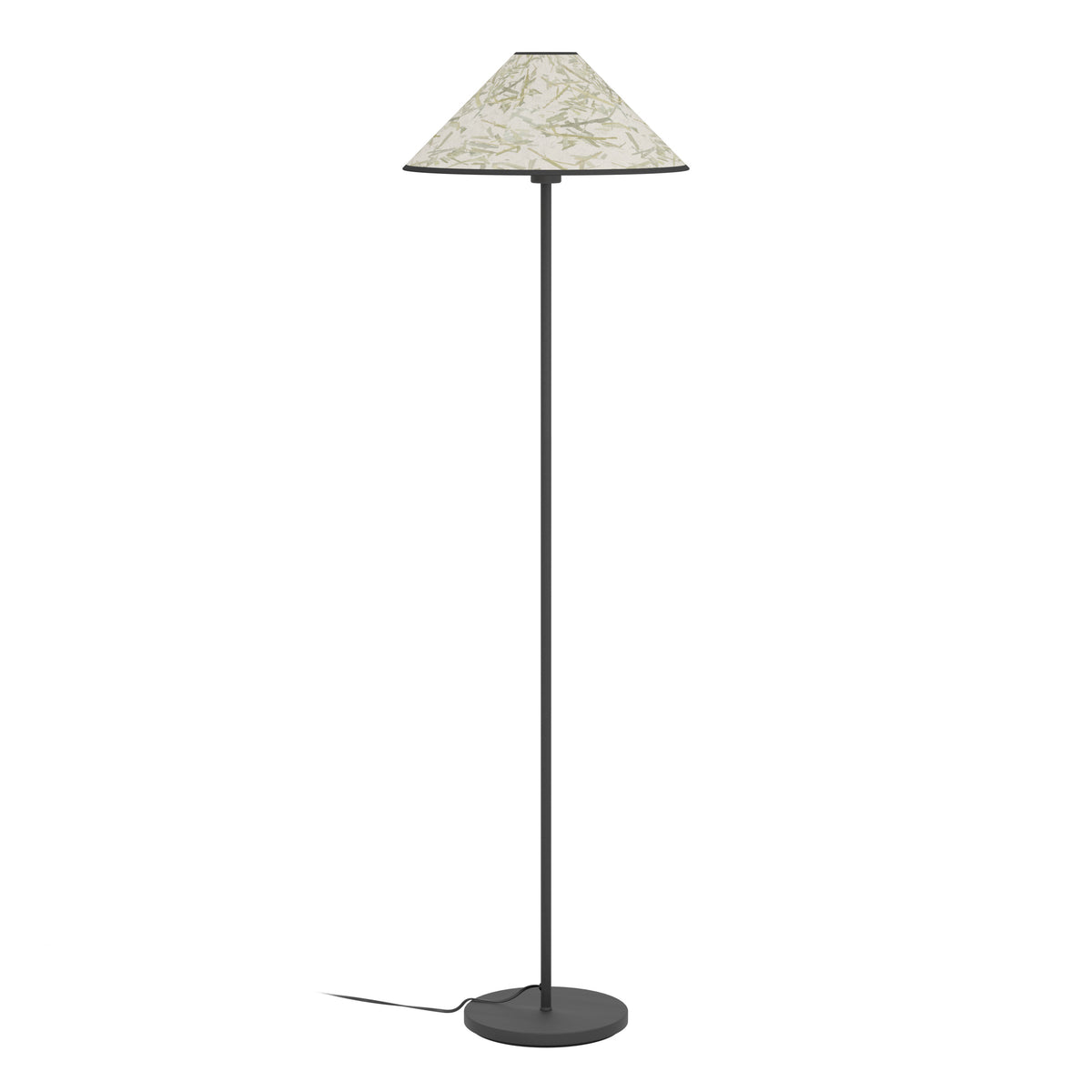 EGLO vloerlamp Oxpark - e27 - 146,5 cm - zwart/wit/groen - bamboe