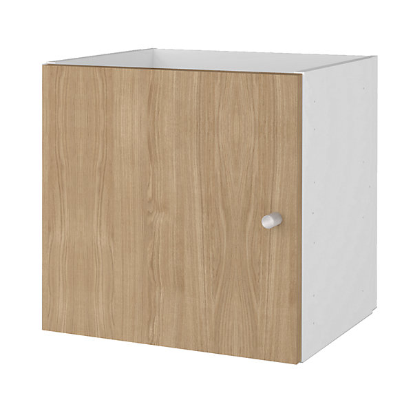 étagère modulable 4 cubes avec 2 portes GoodHome Mixxit effet chêne