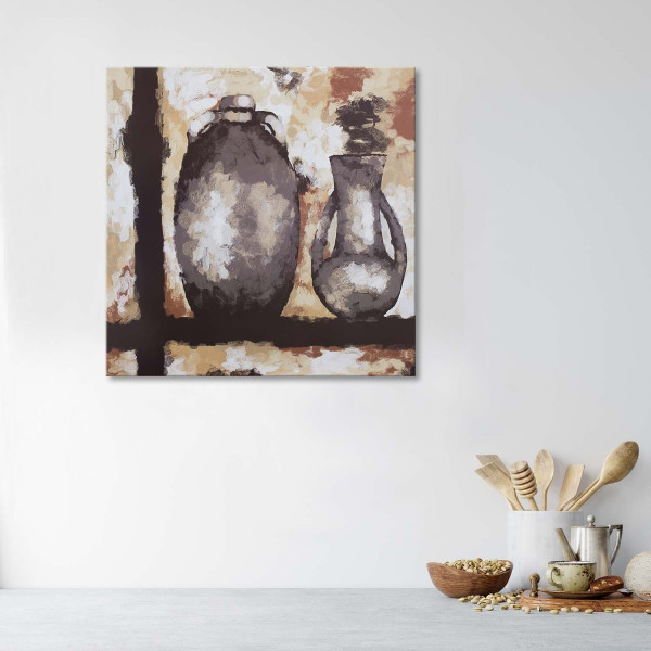 Feeby Obraz na płótnie Gliniane dzbany na szafce 30x30