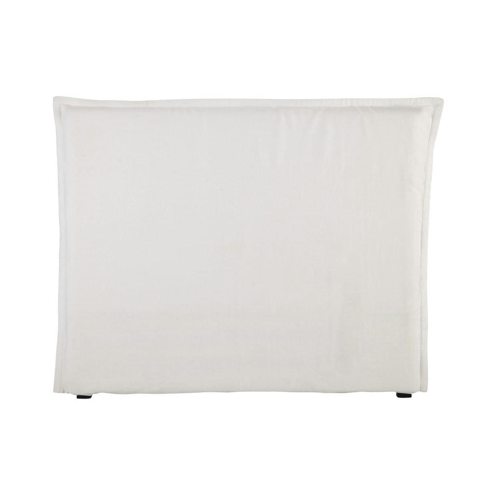 Morphee - Housse de tête de lit 140 en lin lavé blanche