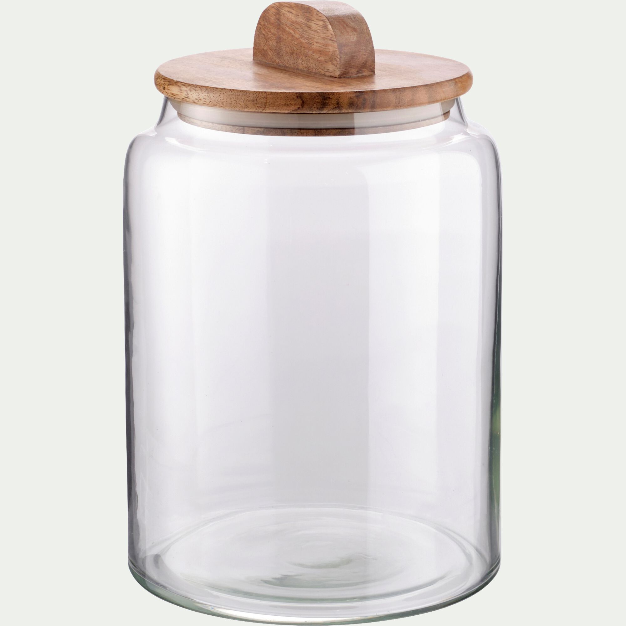 BLOCA - Bocal en verre avec couvercle en manguier 3L - transparent