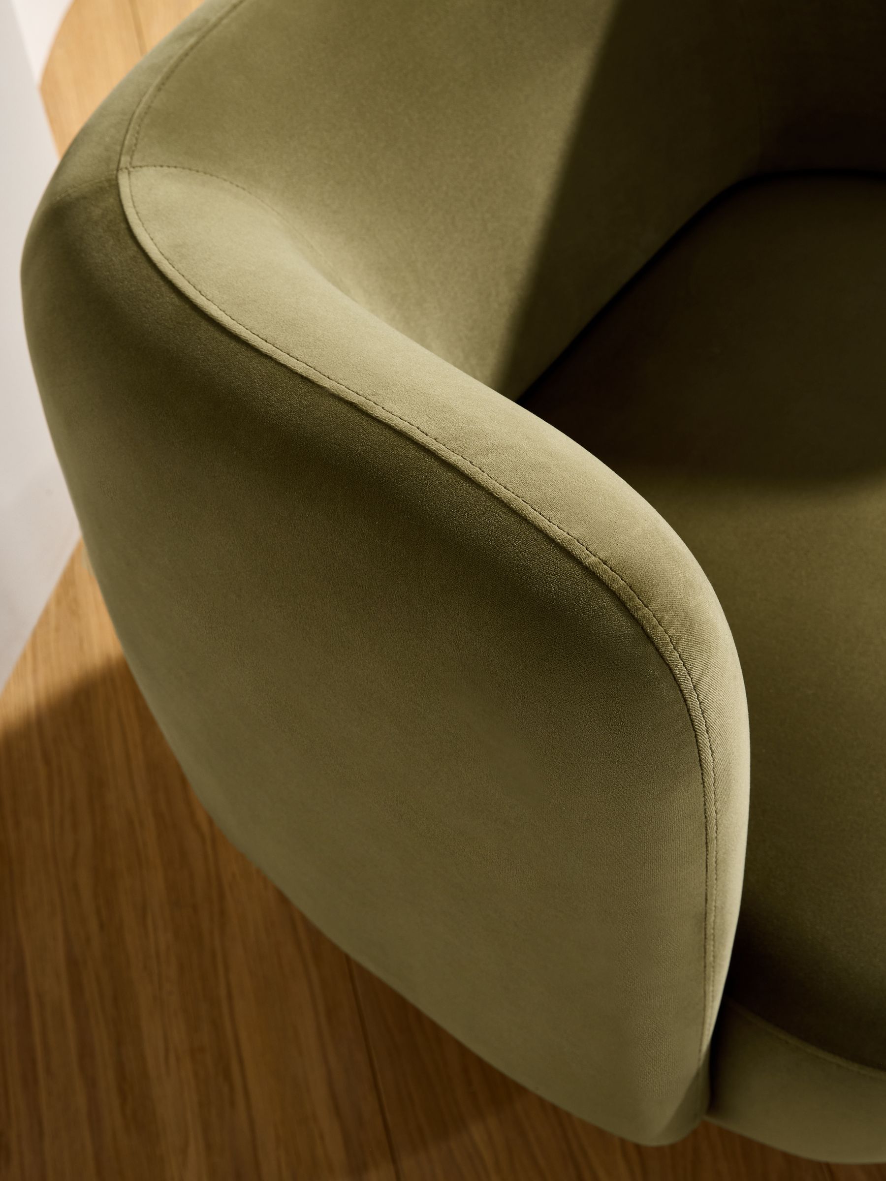 Novara Swivel Accent Chair in Fern Green Velvet