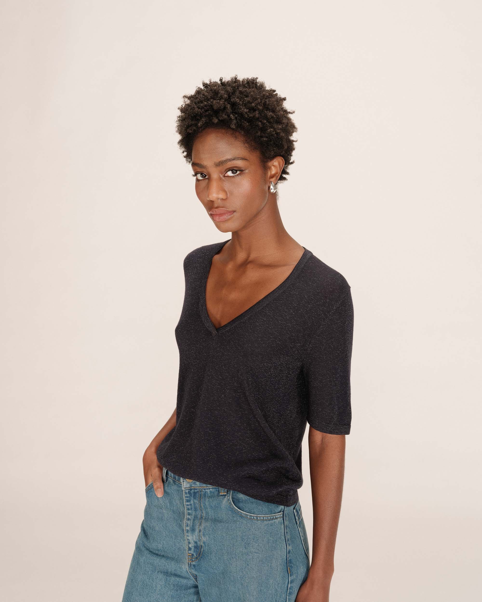 Top en lurex marine Taylor