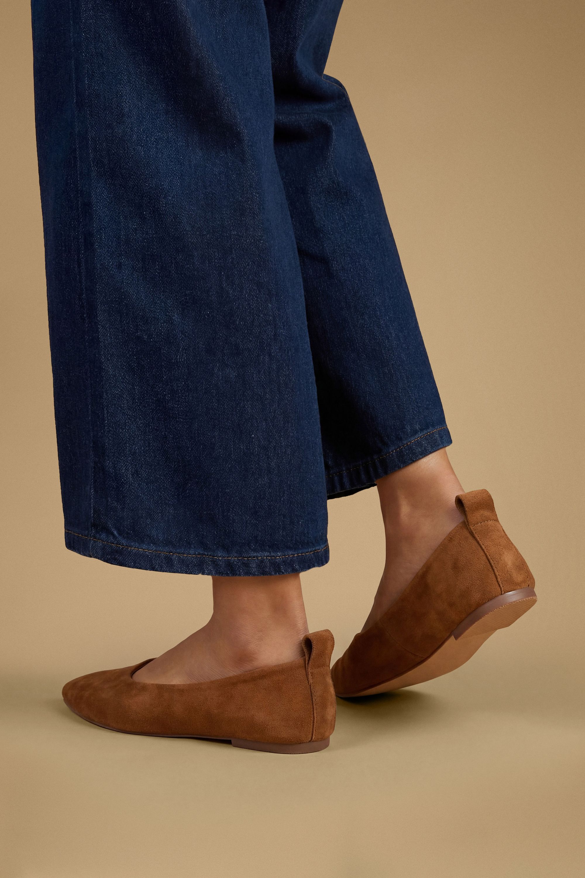 Oasis Oriana Faux Suede Pointed Ballet Pumps