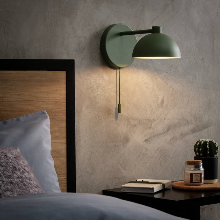 Habitat Mushroom Steel Wall Light - Green