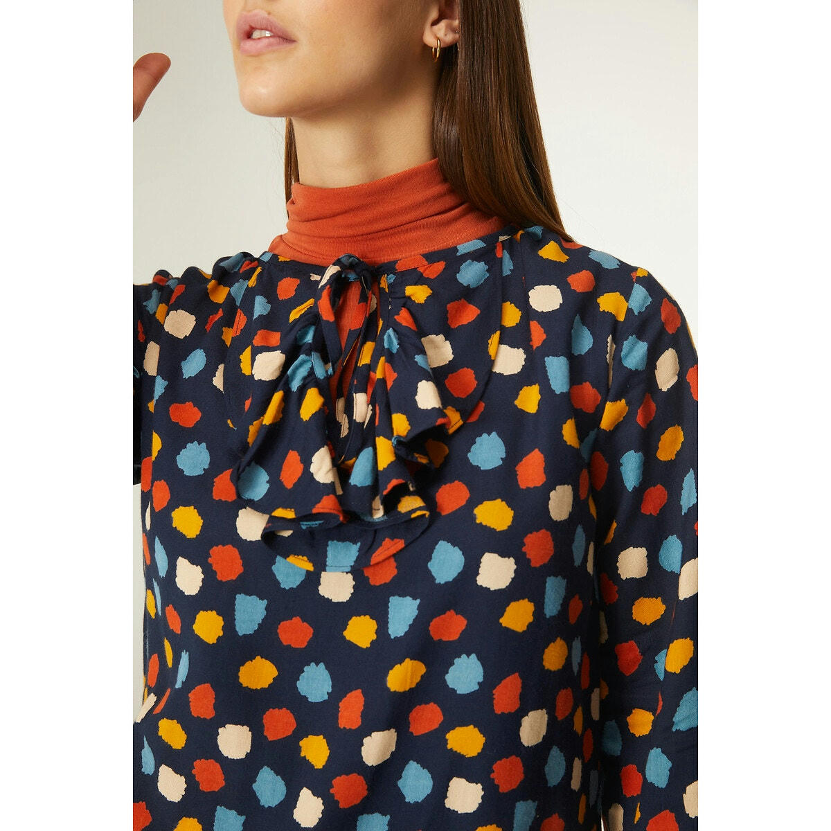Robe imprimée pois multicolore