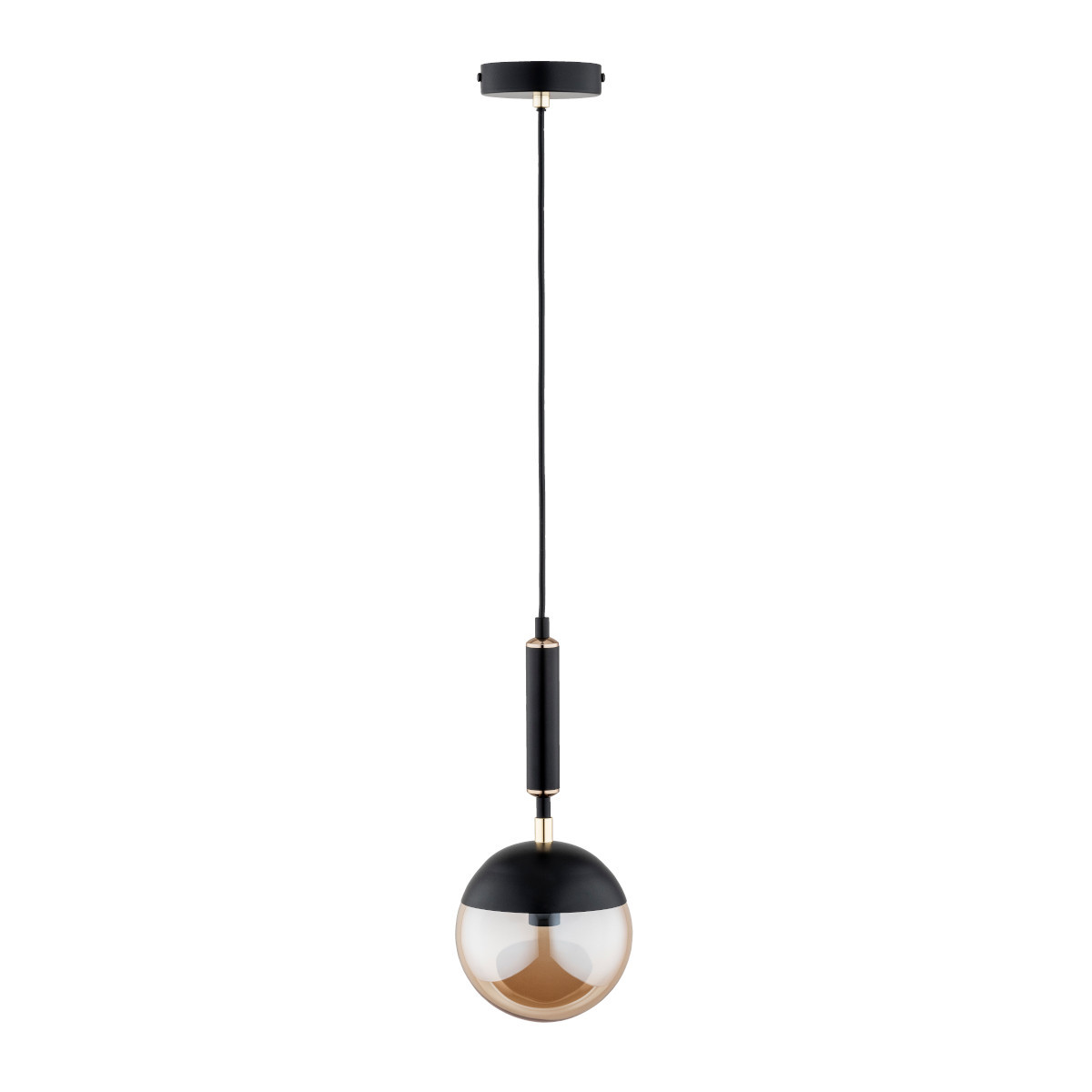 Lampa wisząca czarno-złota-bursztynowy MARAKAS 1xE14x10W Alfa