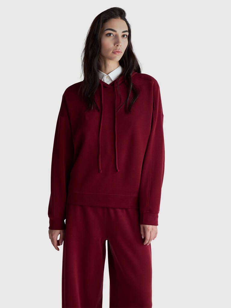 Hoodie in viscose blend