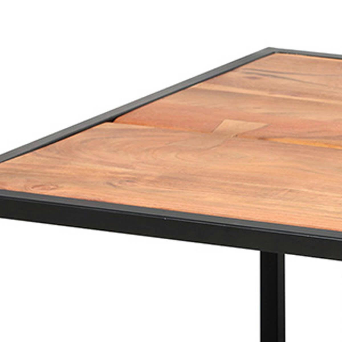 GHITA - Lot  de 2 tables basses gigognes métal et bois