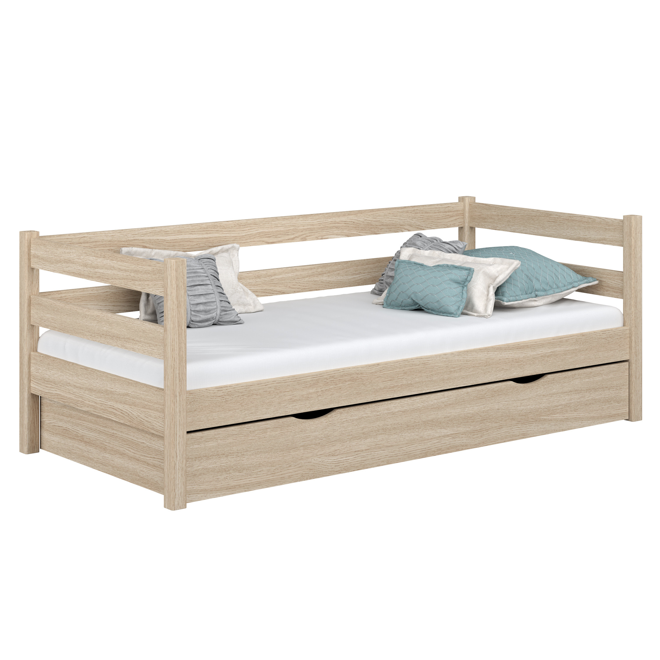 Dębowe łóżko sofa z szufladą N01
