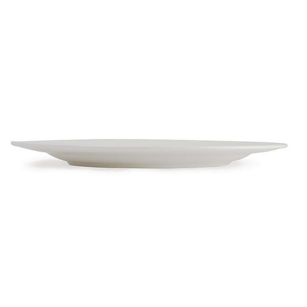 Assiettes Rondes en Céramique Blanche 270 mm à Bord Large Lumina - Lot de 4