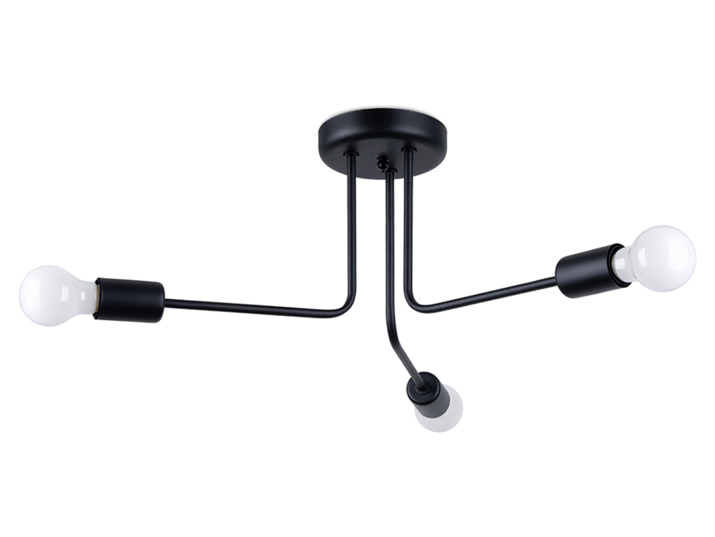Lampa sufitowa Norah 3-punktowa stalowa czarna
