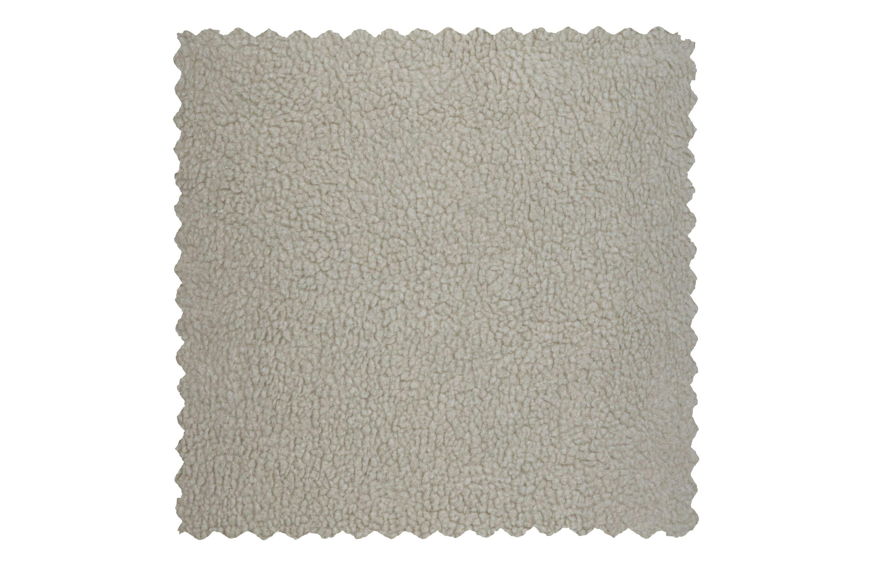 SARA - Pouf rond en tissu  blanc cassé