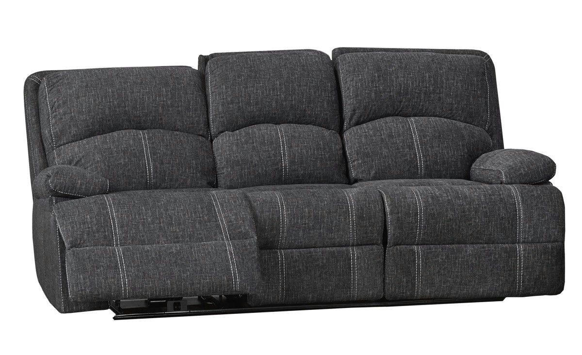 Brassex Caera Recliner Sofa with Cupholders, Grey