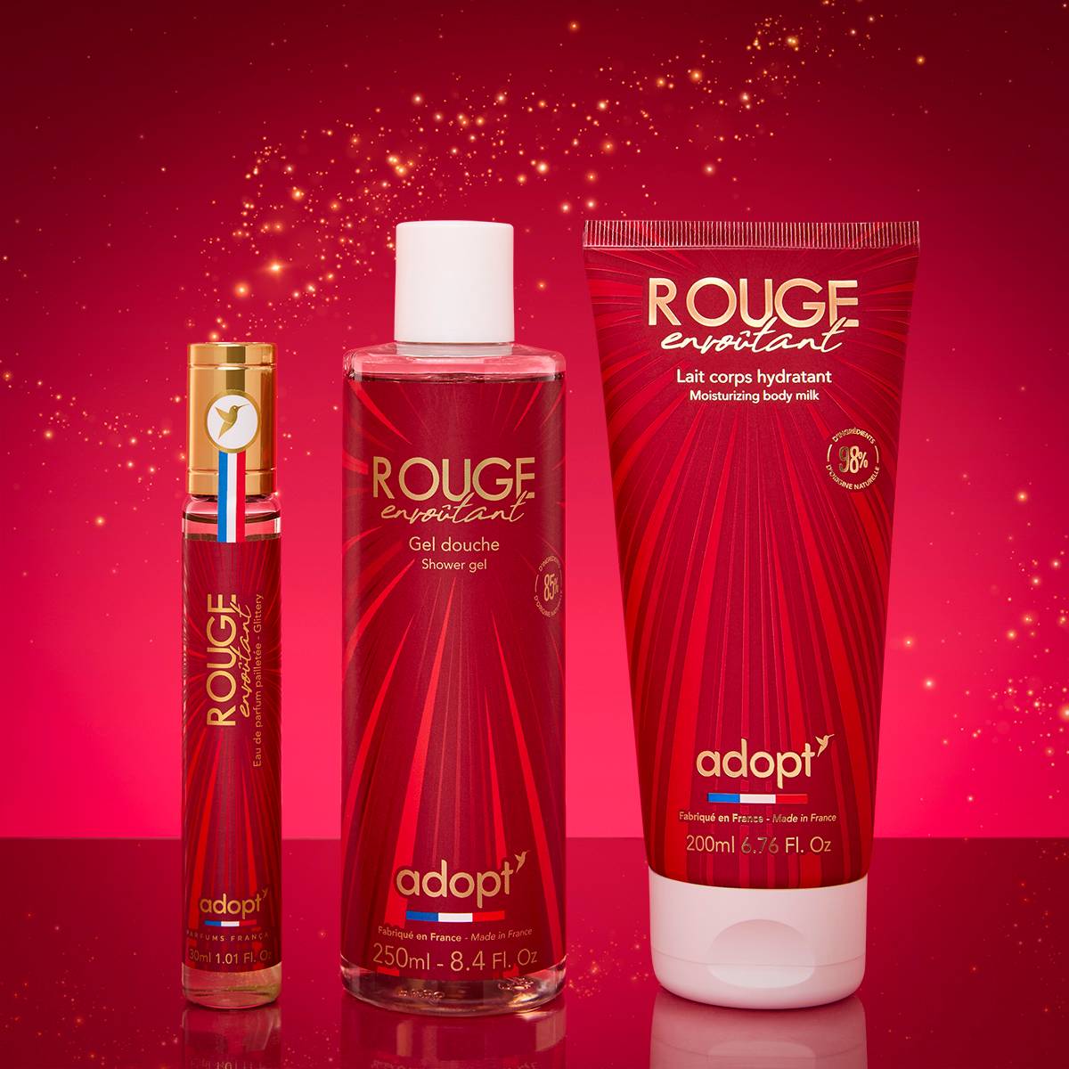 Rouge EnvoûtantCoffret Eau de parfum 30 ml   Gel douche 250 ml   Lait corps 200 ml