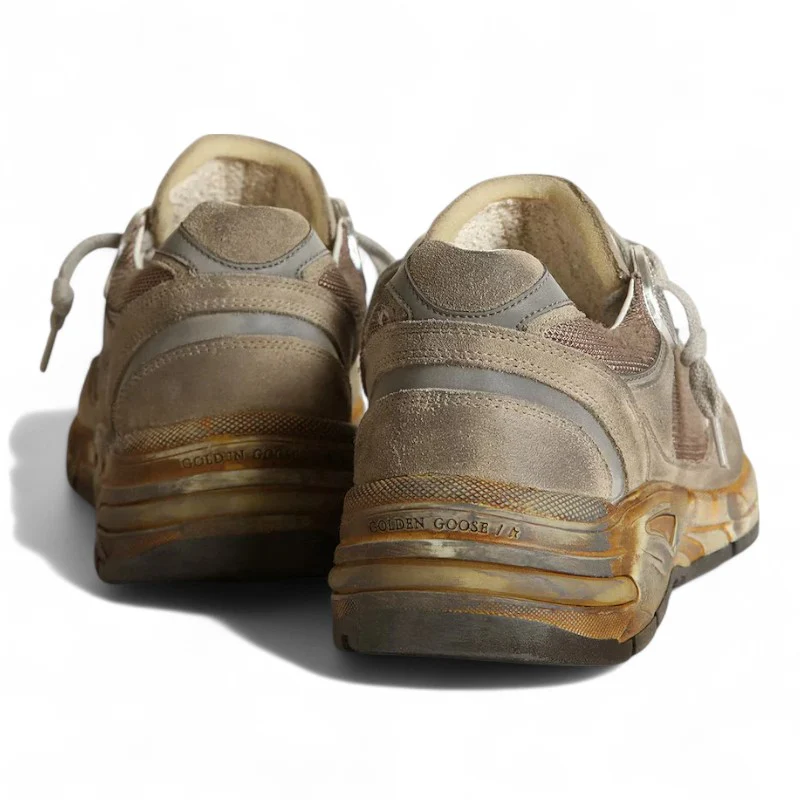 Dad-Star in dove gray mesh and suede