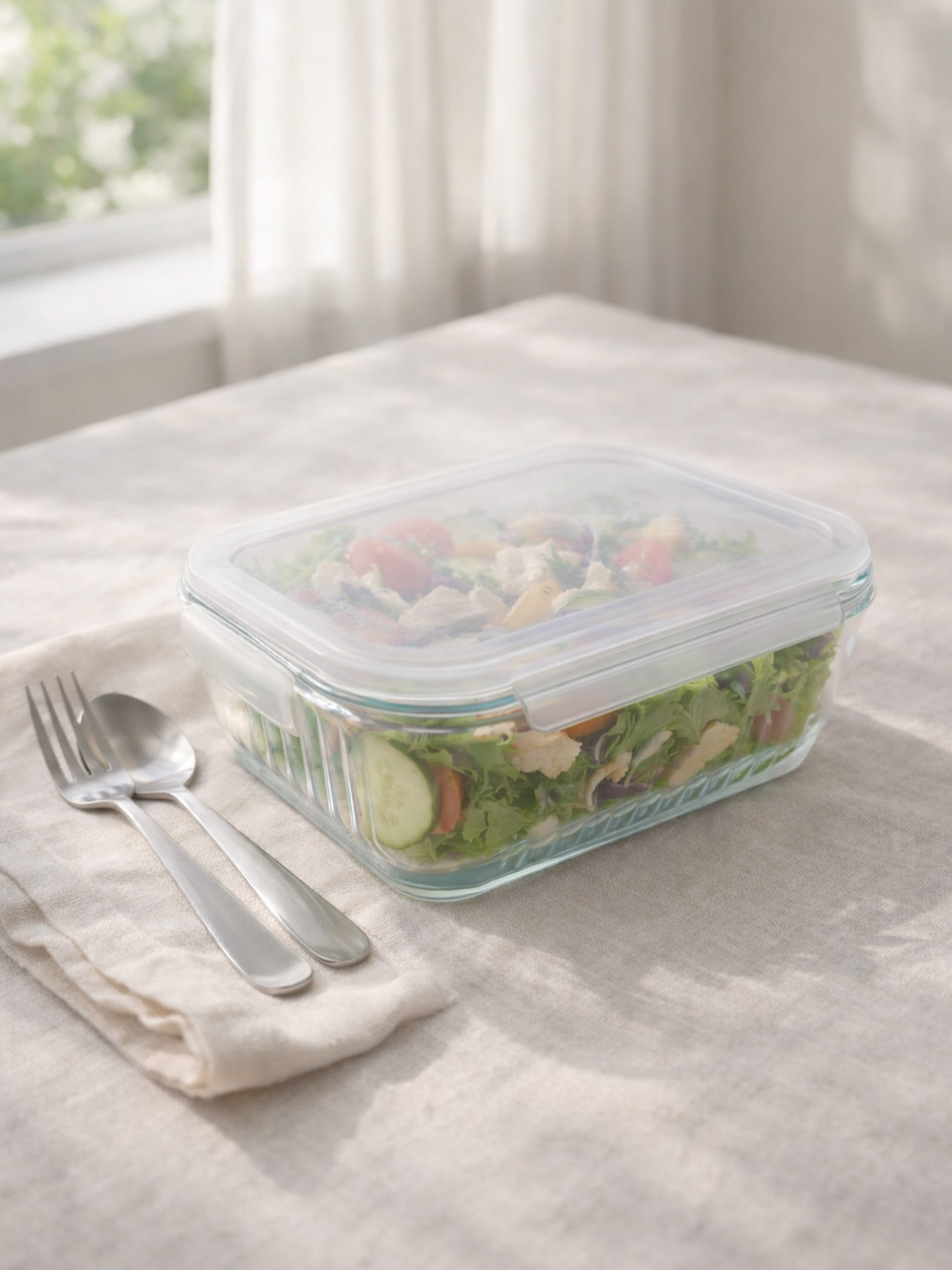 Transparentny lunch box z pokrywką