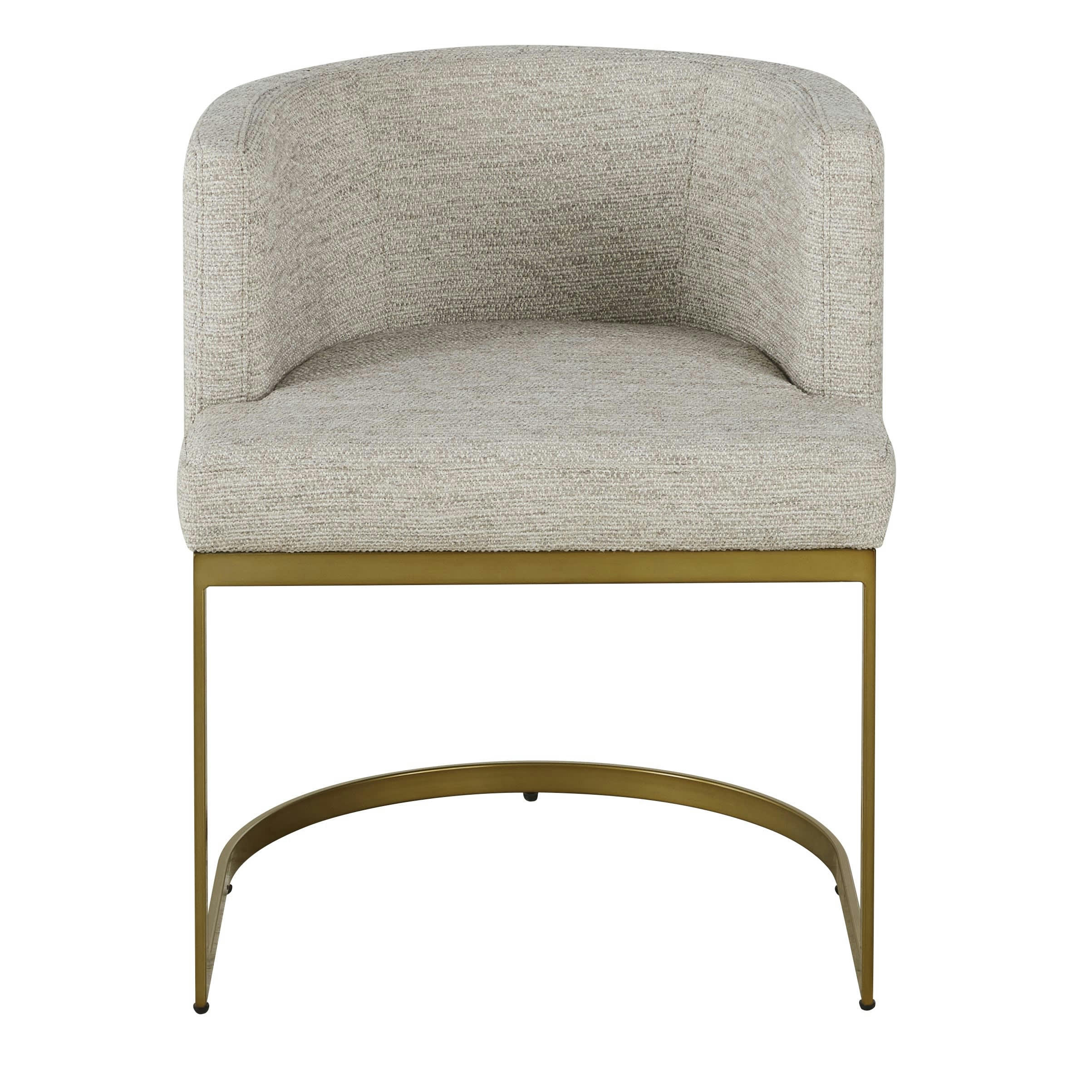 Requiem - Fauteuil de table gris et métal coloris laiton