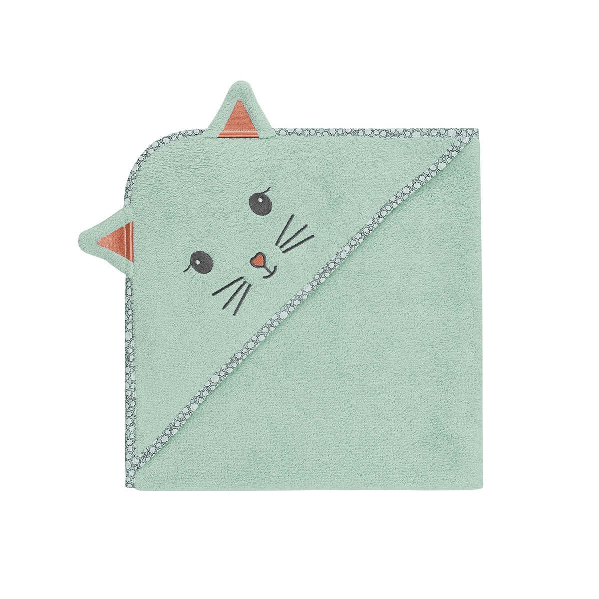 MISTY LE CHAT - Cape de bain bébé  menthe  75x75 cm
