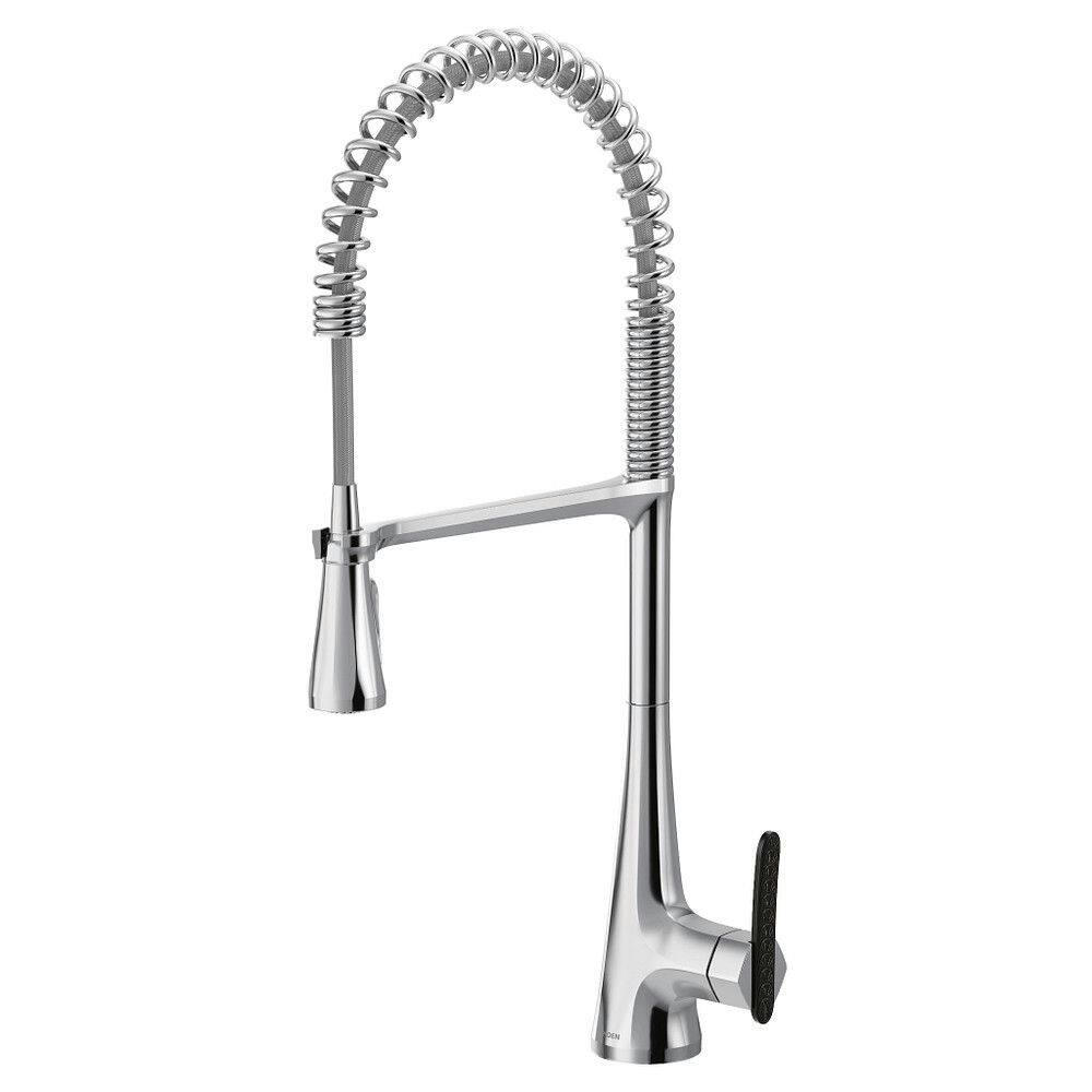 Moen® Sinema Single Handle Pre-Rinse Spring Pull Down Kitchen Faucet with Power Clean, Chrome