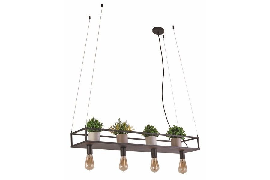Lampa wisząca czarna Fiore 4xE27x40W wym: 120x100x23 cm Reality