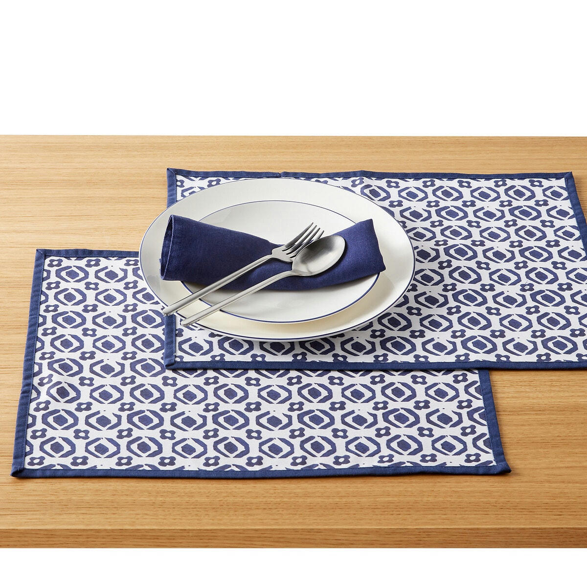 Lot de 2 sets de table polycoton enduit Martinho