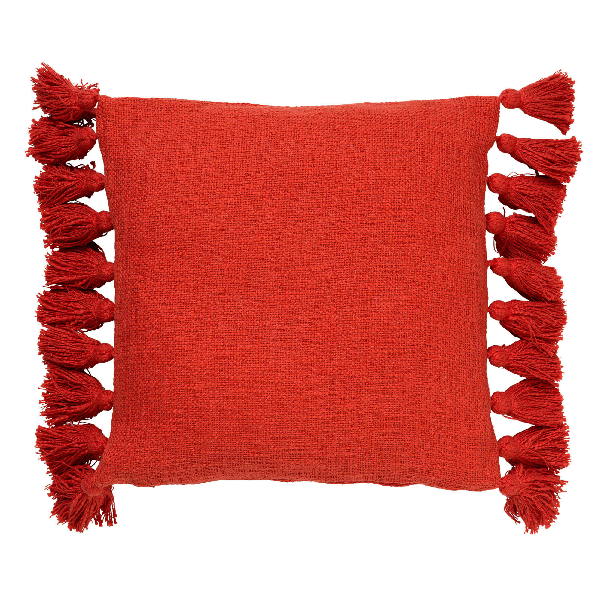 RUBY - Housse de coussin rouge en coton-45x45 cm uni