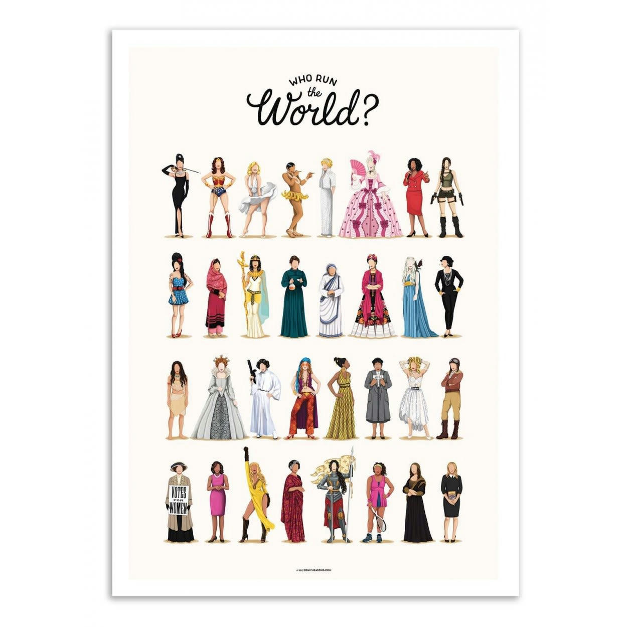 NOUR TOHME - RUN THE WORLD - Affiche d'art 50 x 70 cm